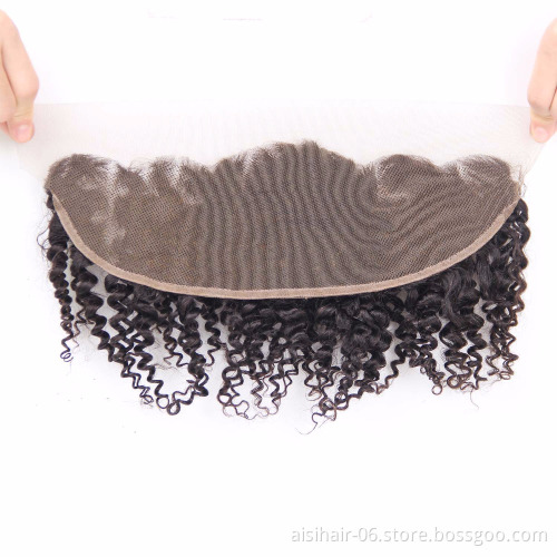 Aisi Hair 100% Brazilian Hair Lace Frontal Closure , Hair Piece Lace Closure , Kinky Curly Silk Lace Closure 13x4